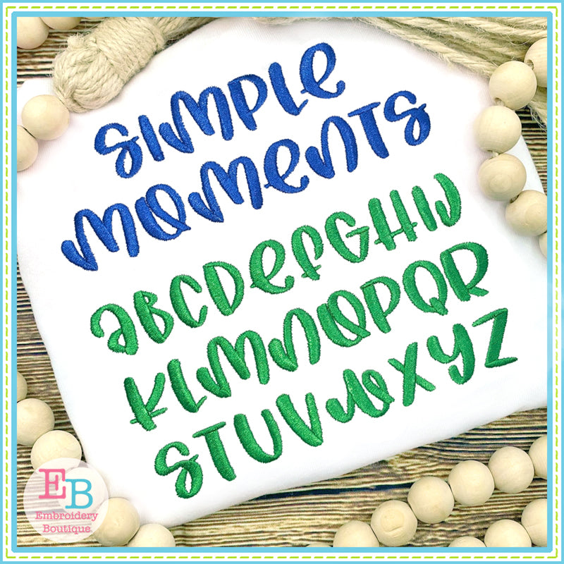 Simple Moments Embroidery Font, Embroidery Font