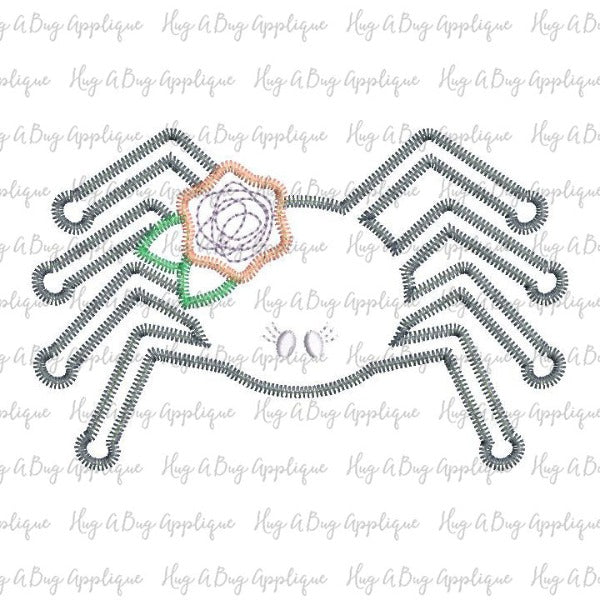 Spider Flower Zig Zag Stitch Applique Design, Applique