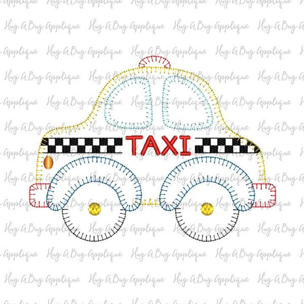 Taxi Blanket Stitch Applique Design, Applique