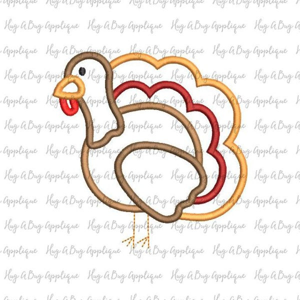 Turkey Body Satin Stitch Applique Design, Applique