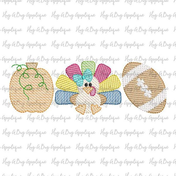 Turkey Girl Trio Sketch Stitch Embroidery Design, Embroidery
