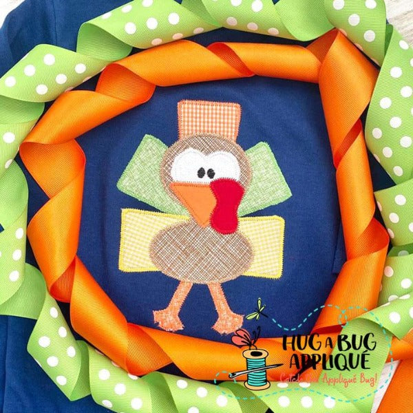 Turkey Tall Zig Zag Stitch Applique Design, Applique