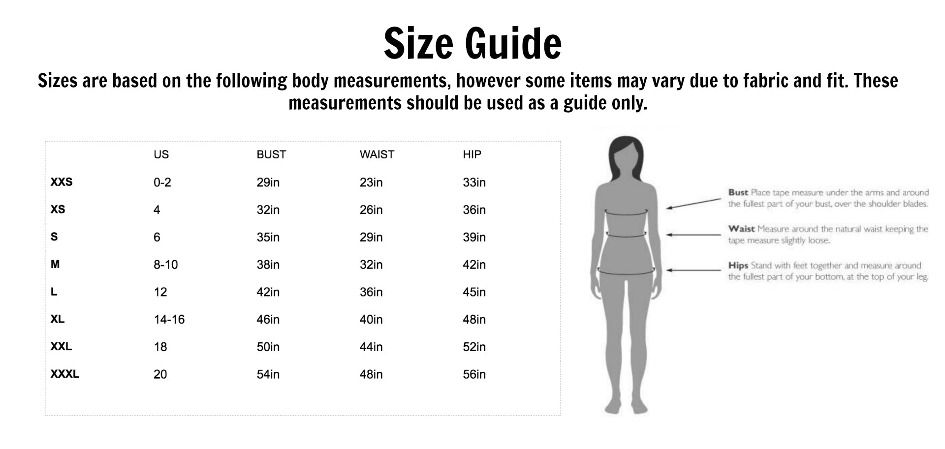 sistermissionarymall size guide