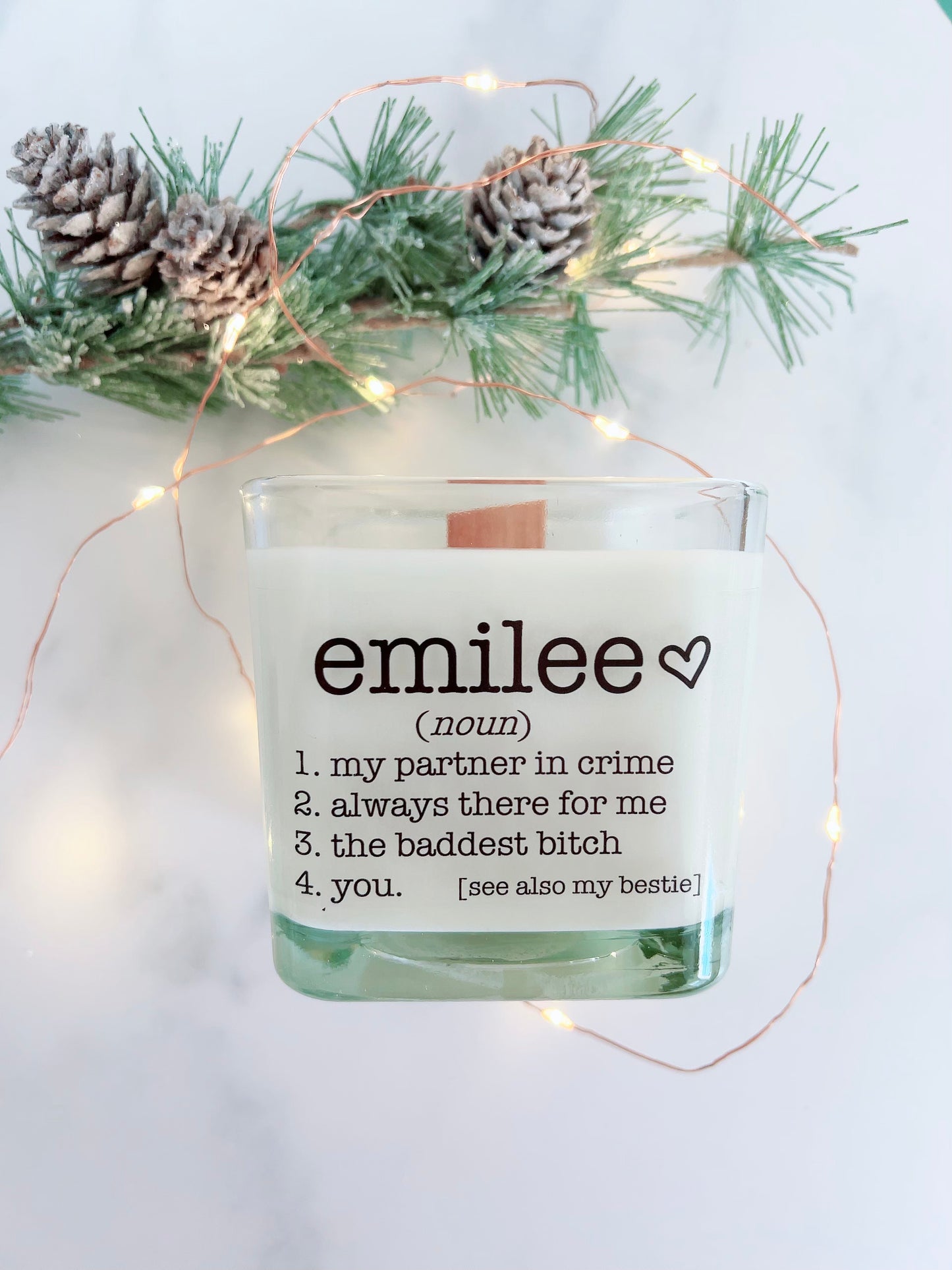 Adorable Personalized Best Friend Soy Candle just add Est. Date ~The perfect I love you gift for your Bestie, from next door or across the miles!