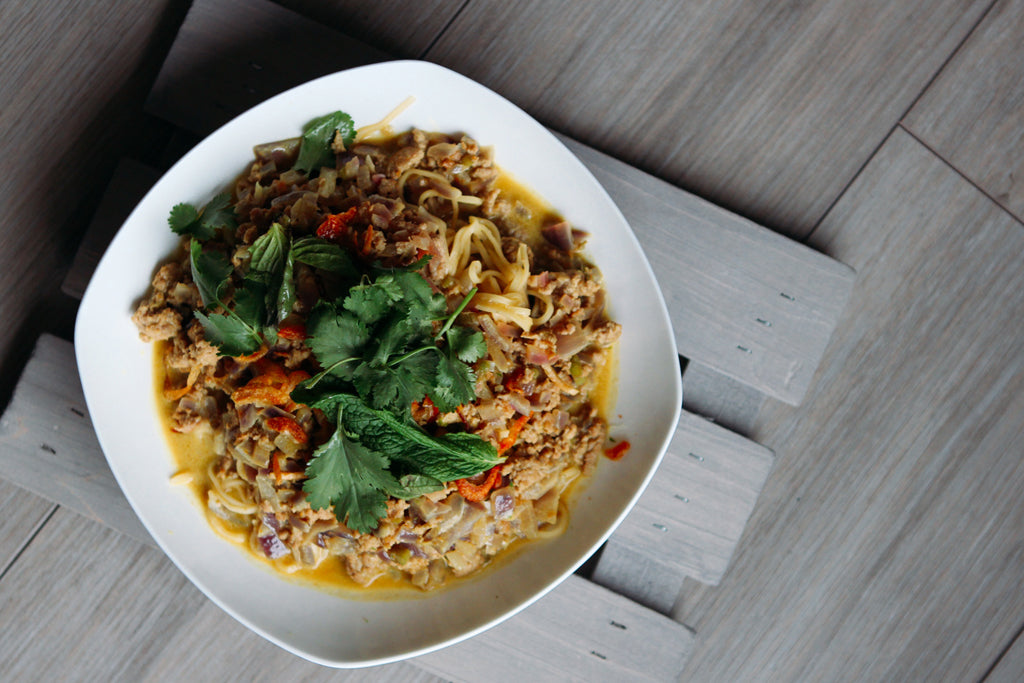 Coconut Curry Noodle Bowl With Pork