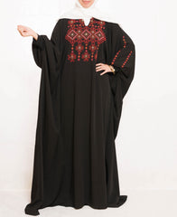 Black abaya with stylish hand embroidery