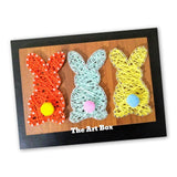 Handmade cute fluffy bunny string wall art