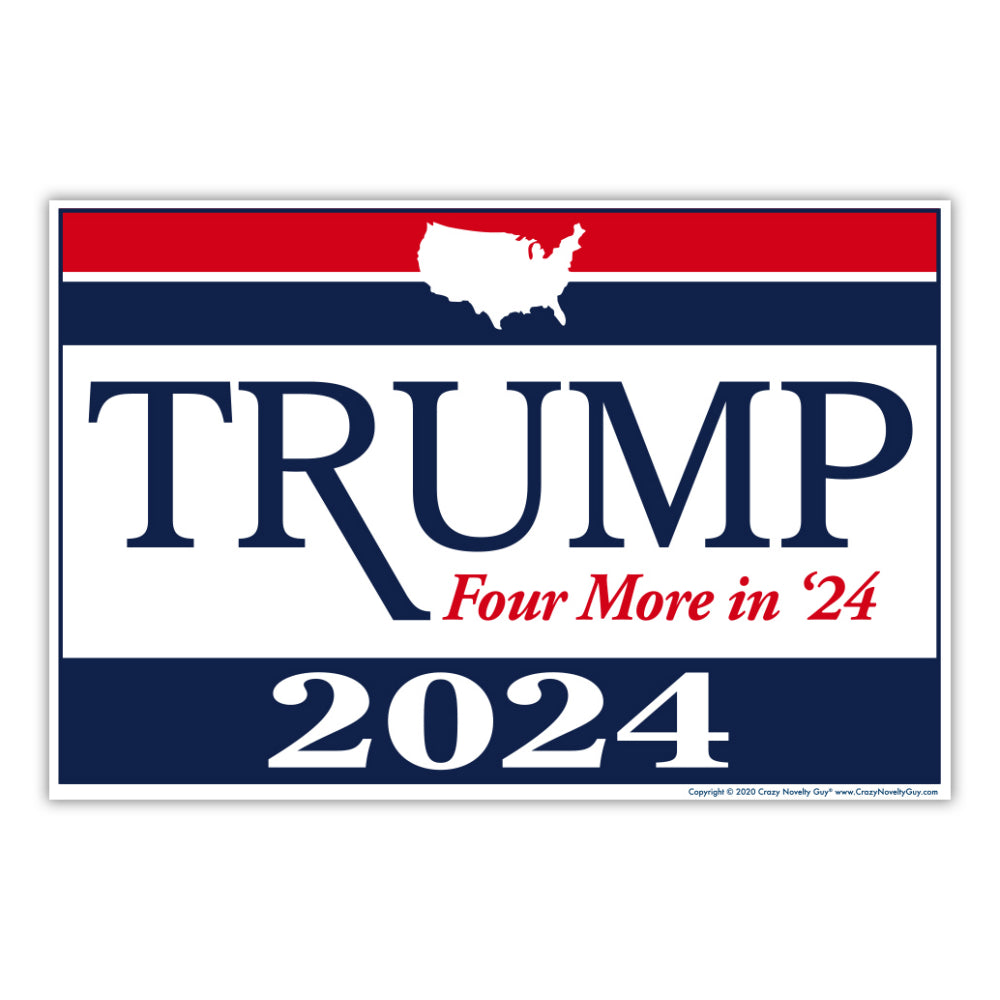 Lot of 6 Trump 2024 Red Trump Black White With Blue Border Bumper Sticker 