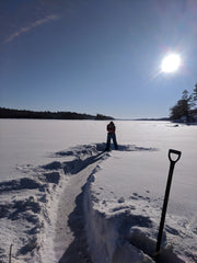 18" of snow proved difficult for a quad, Lake of the woods, Ontario, Canada