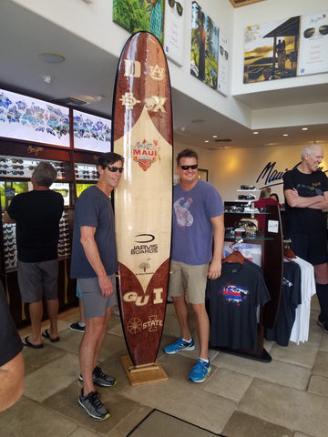 Wood surfboard Maui Invitational