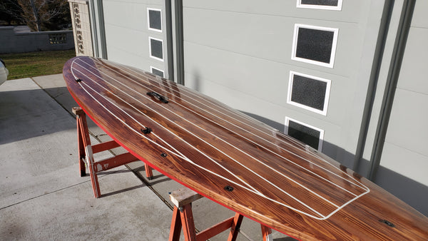 Cedar strip wood paddle board