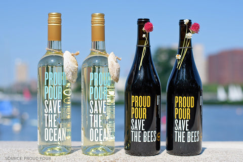 Proud Pour Bottles Of Wine with water in the background - Save The Oceans and Save The Bees - sweetsherriloudesigns Blog - 7 Eco-friendly Companies That Give Back To Our Planet
