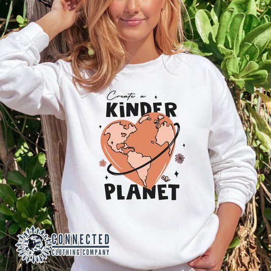 Create A Kinder Planet Crewneck Sweatshirt - getpinkfit - 10% donated to ocean conservation