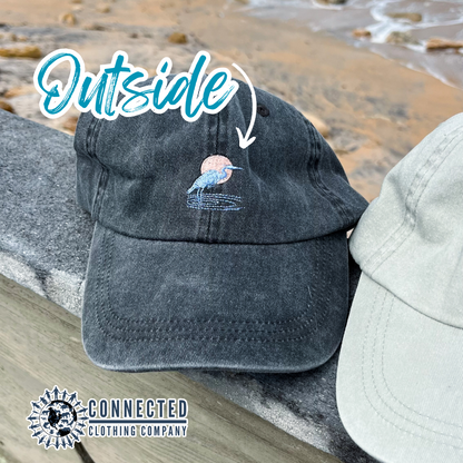 Blue Heron UV Embroidered Hat - sweetsherriloudesigns - 10% of proceeds donated to ocean conservation