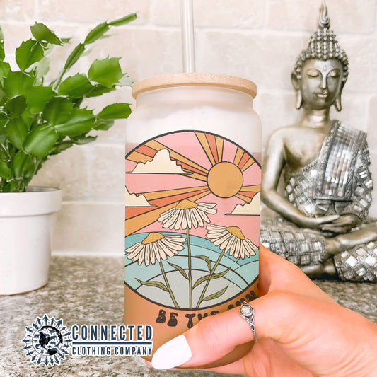 Be The Sunshine Glass Can - sweetsherriloudesigns - 10% of proceeds donated to ocean conservation