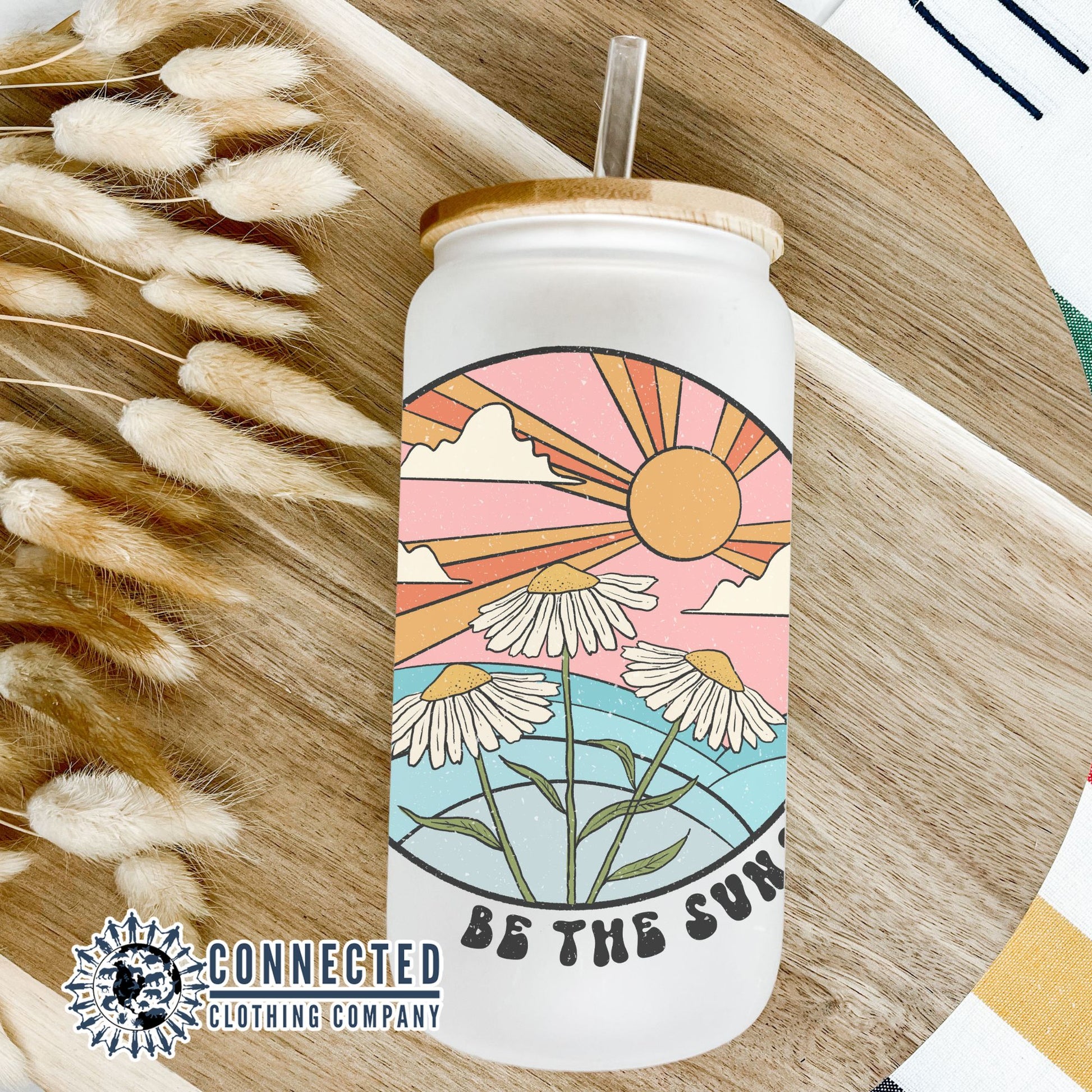 Be The Sunshine Glass Can - sweetsherriloudesigns - 10% of proceeds donated to ocean conservation