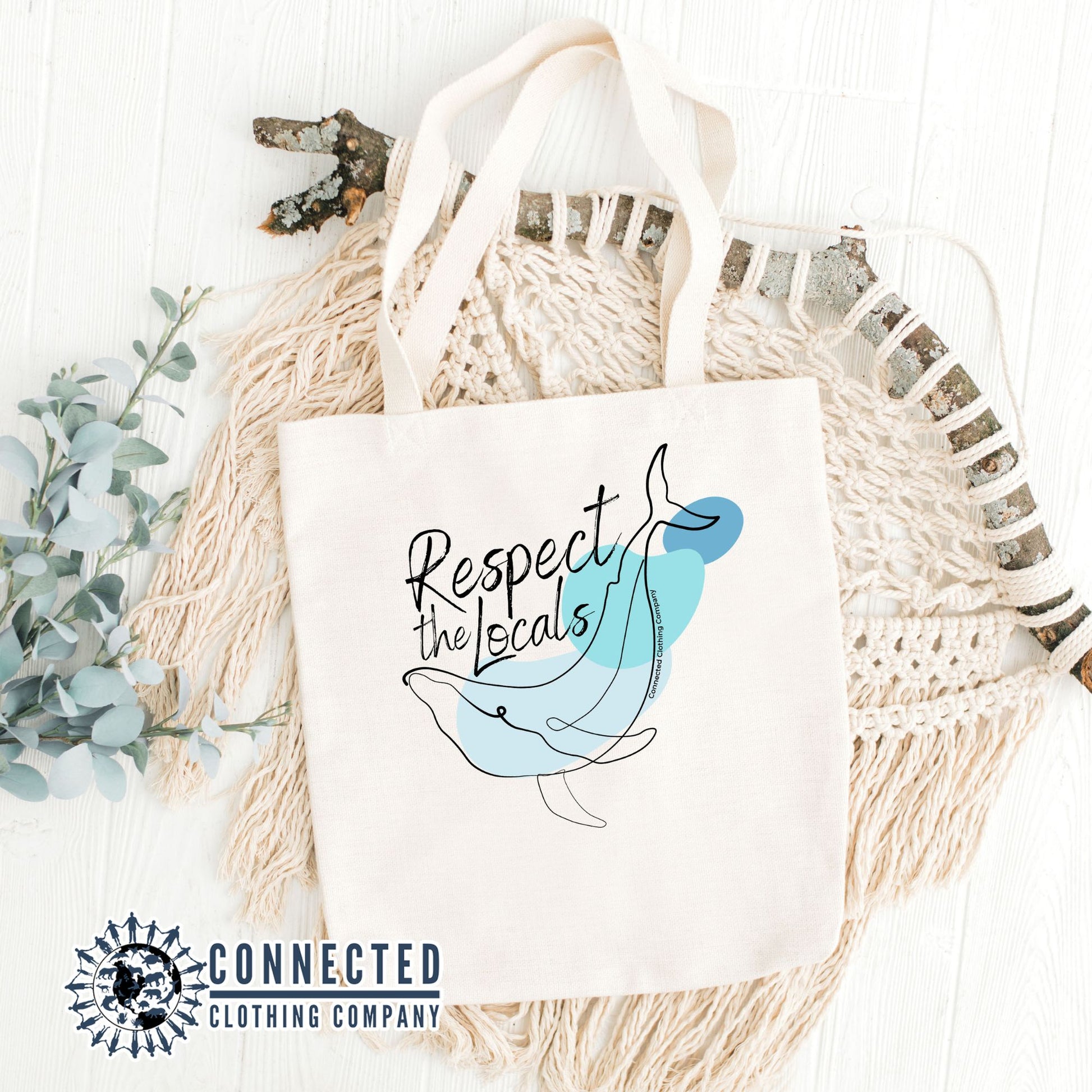 Respect The Locals Whale Tote Bag - sweetsherriloudesigns - 10% of proceeds donated to ocean conservation