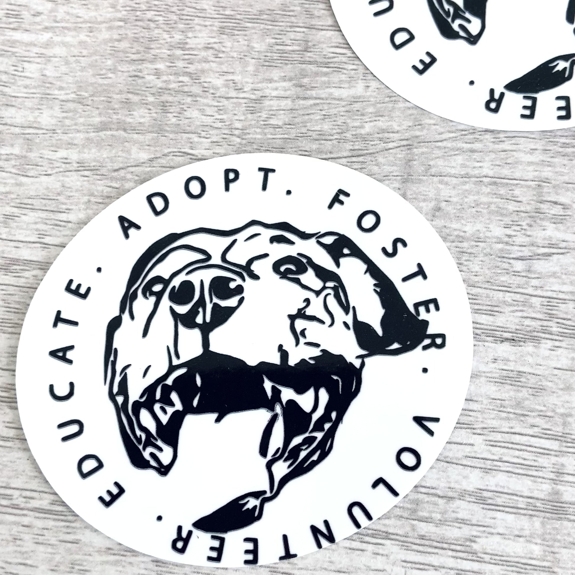 Adopt Educate Foster Volunteer Sticker - sweetsherriloudesigns - 10% of profits donated to SPCA animal rescue