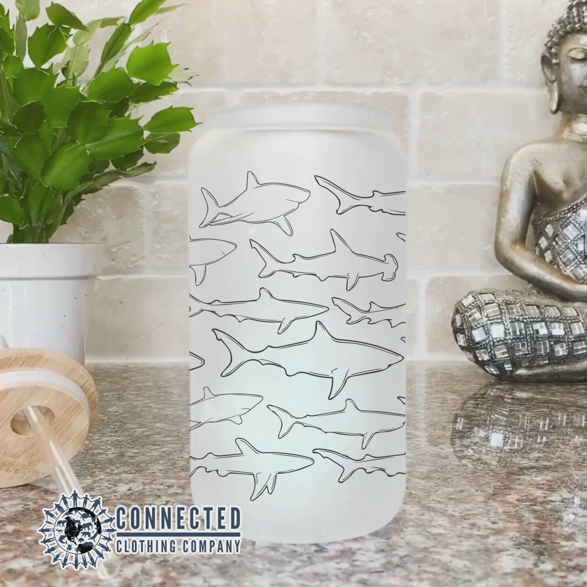 Shark Species Glass Can - sweetsherriloudesigns - 10% donated to ocean conservation