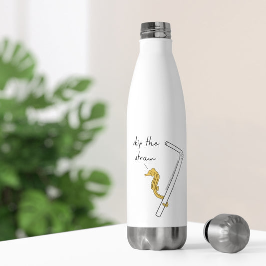 Skip The Straw Seahorse Reusable Water Bottle - sweetsherriloudesigns - Ethical and Sustainable Clothing - 10% of profits donated to ocean conservation