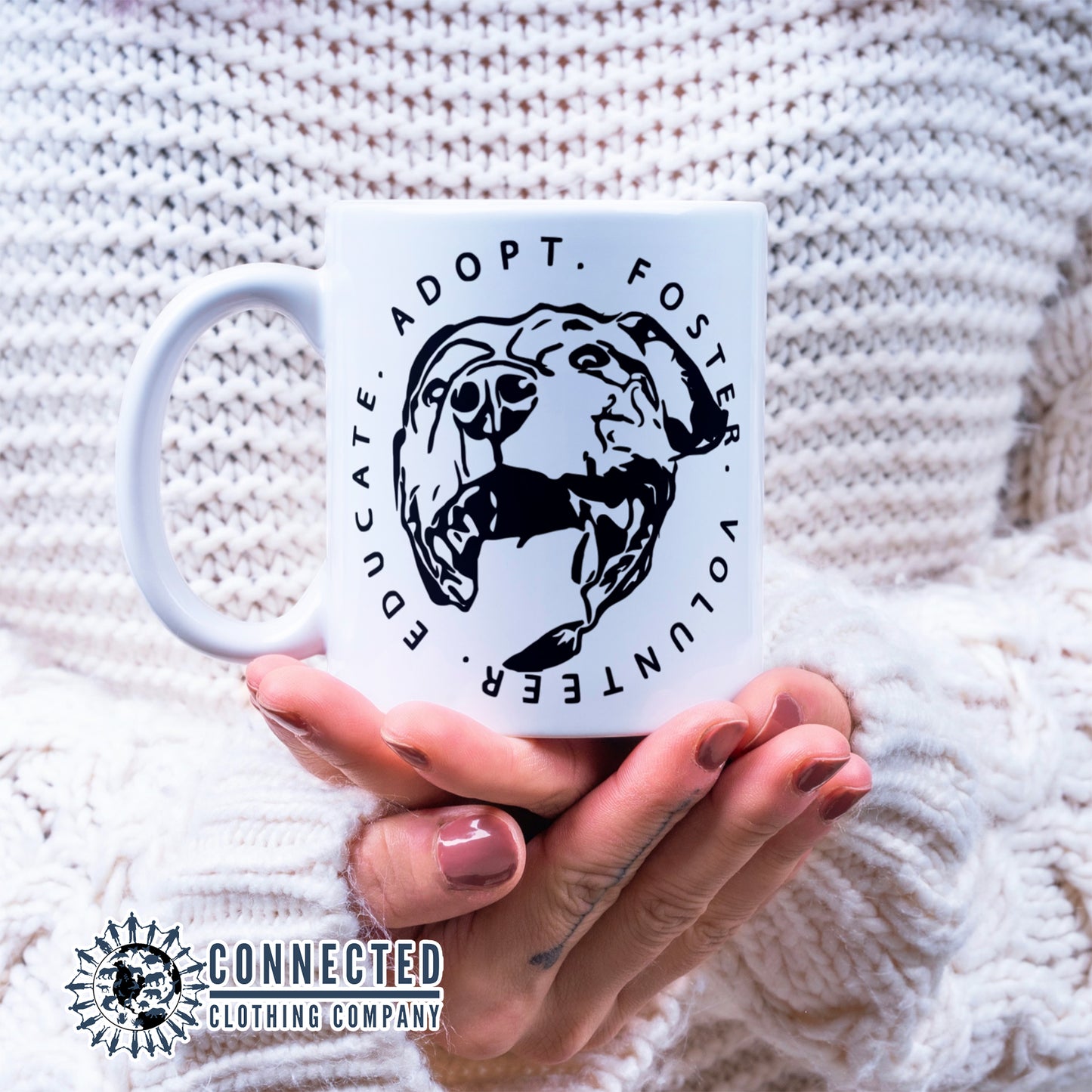 Adopt Educate Foster Volunteer Classic Mug - architectconstructor - Ethically and Sustainably Made - 10% of profits donated to animal rescue organizations