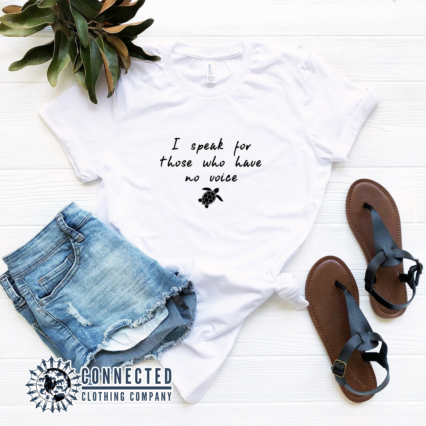 White Be The Voice Sea Turtle Tee reads "I speak for those who have no voice." - sweetsherriloudesigns - Ethically and Sustainably Made - 10% donated to the Sea Turtle Conservancy