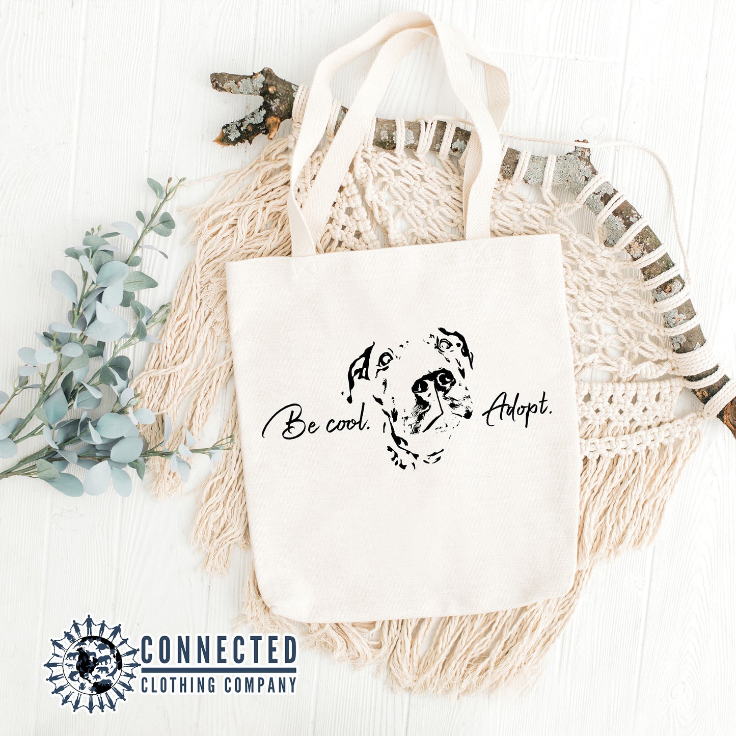 Be Cool Adopt Tote Bag - sweetsherriloudesigns - 10% of proceeds donated to animal rescue