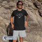 Model Wearing Black Be The Voice Shark Unisex Short-Sleeve T-Shirt reads "I speak for those who have no voice." - sweetsherriloudesigns - Ethically and Sustainably Made - 10% donated to Oceana shark conservation