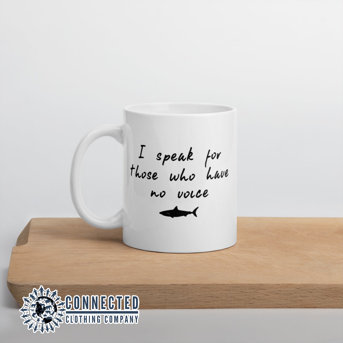 Be The Voice Shark Classic Mug reads "I speak for those who have no voice." - sweetsherriloudesigns - Ethically and Sustainably Made - 10% donated to Oceana shark conservation