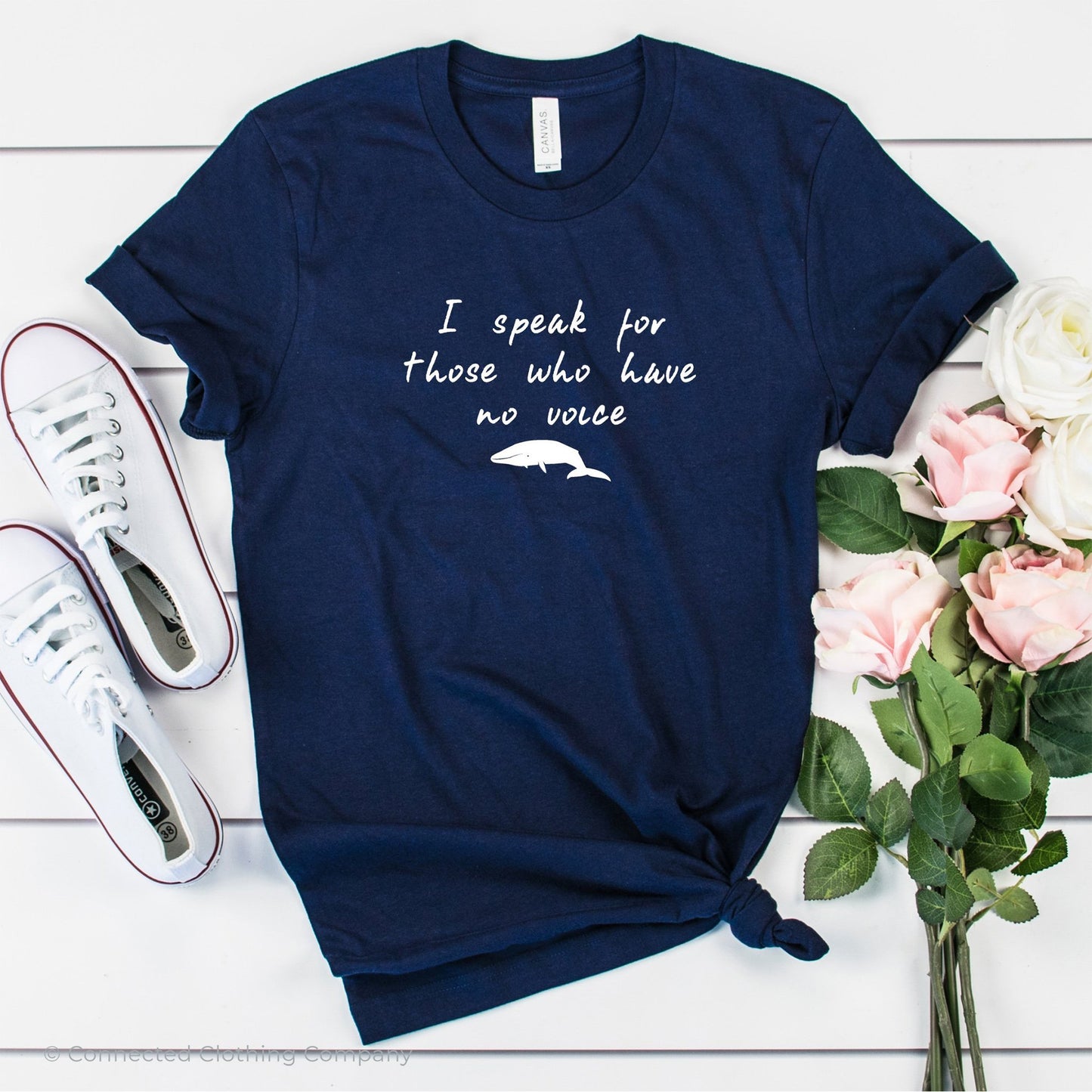 Be The Voice Whale Unisex Short-Sleeve Tee in Navy - sweetsherriloudesigns donates 10% of the profits from this t-shirt to Mission Blue ocean conservation