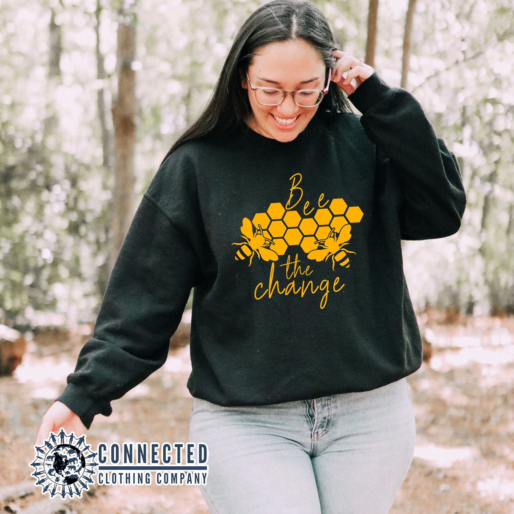 Black Bee The Change Crewneck Sweatshirt - sweetsherriloudesigns - 10% of profits donated to the Honeybee Conservancy