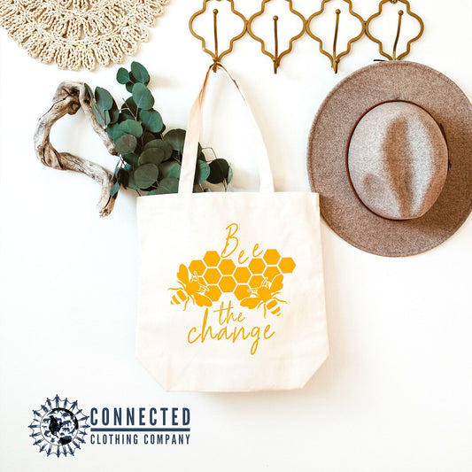 Bee The Change Tote Bag - architectconstructor - 10% of profits donated to the Honeybee Conservancy