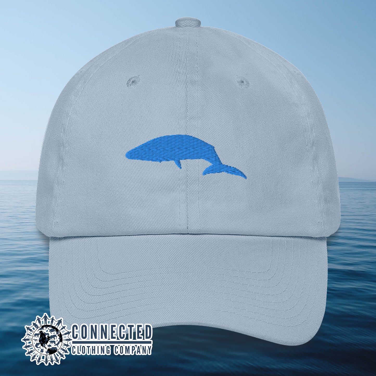 Blue Blue Whale Cotton Cap - sweetsherriloudesigns - 10% of profits donated to Mission Blue ocean conservation