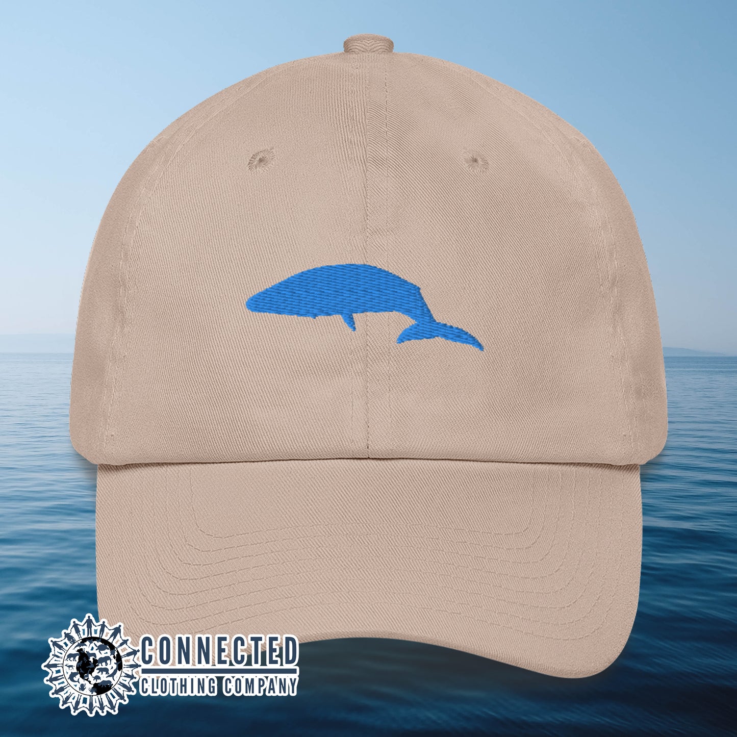 Stone Blue Whale Cotton Cap - sweetsherriloudesigns - 10% of profits donated to Mission Blue ocean conservation