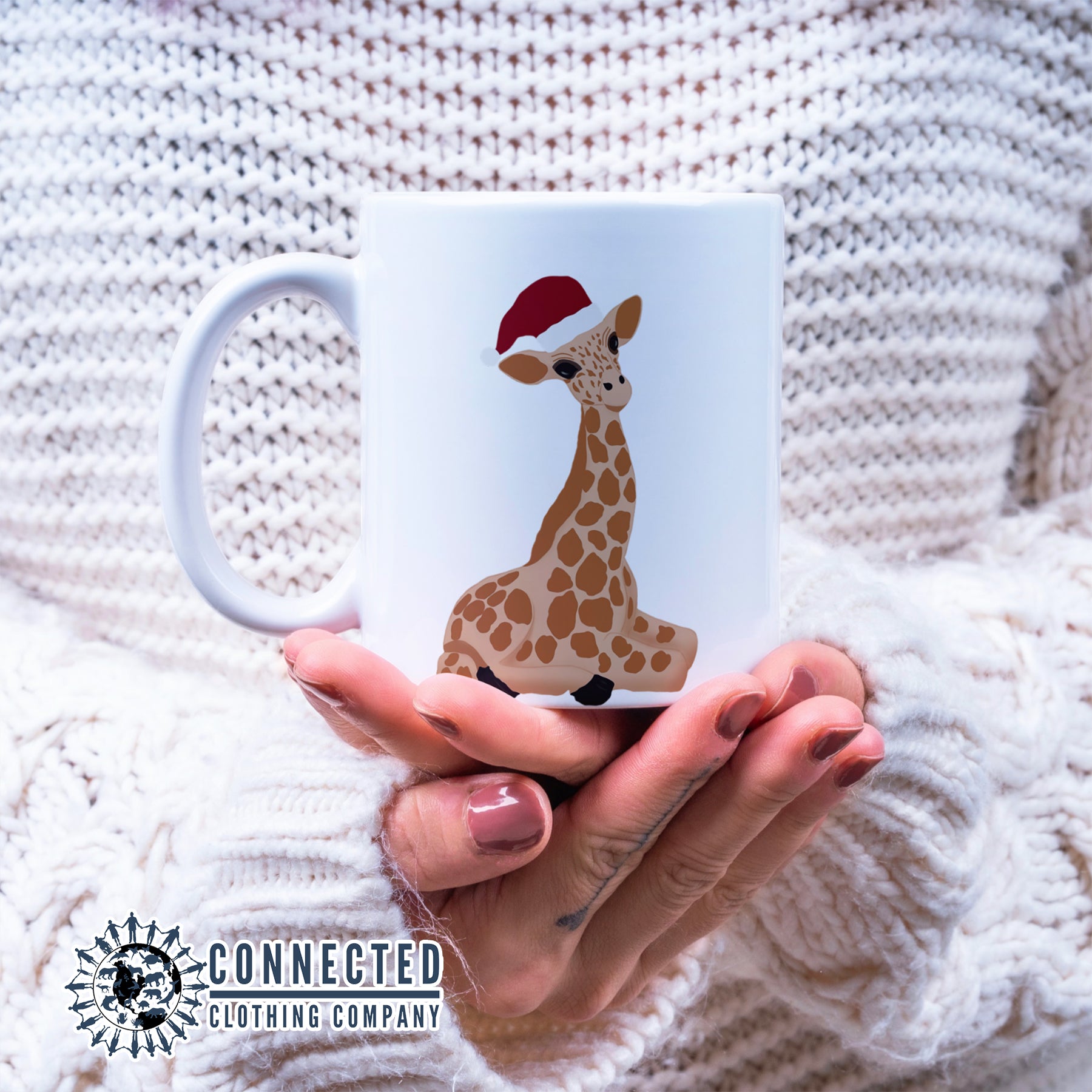 Giraffe Christmas Holiday Classic Mug - sweetsherriloudesigns - Ethically and Sustainably Made - 10% of profits donated to giraffe conservation