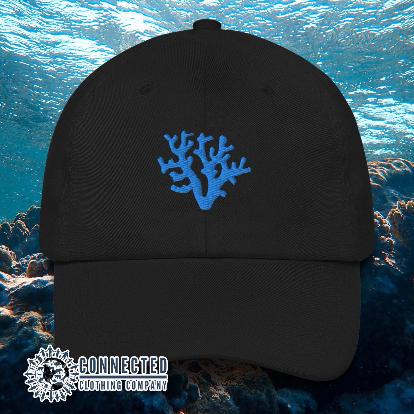 Black Coral Cotton Cap - sweetsherriloudesigns - Ethically and Sustainably Made - 10% donated to Mission Blue ocean conservation