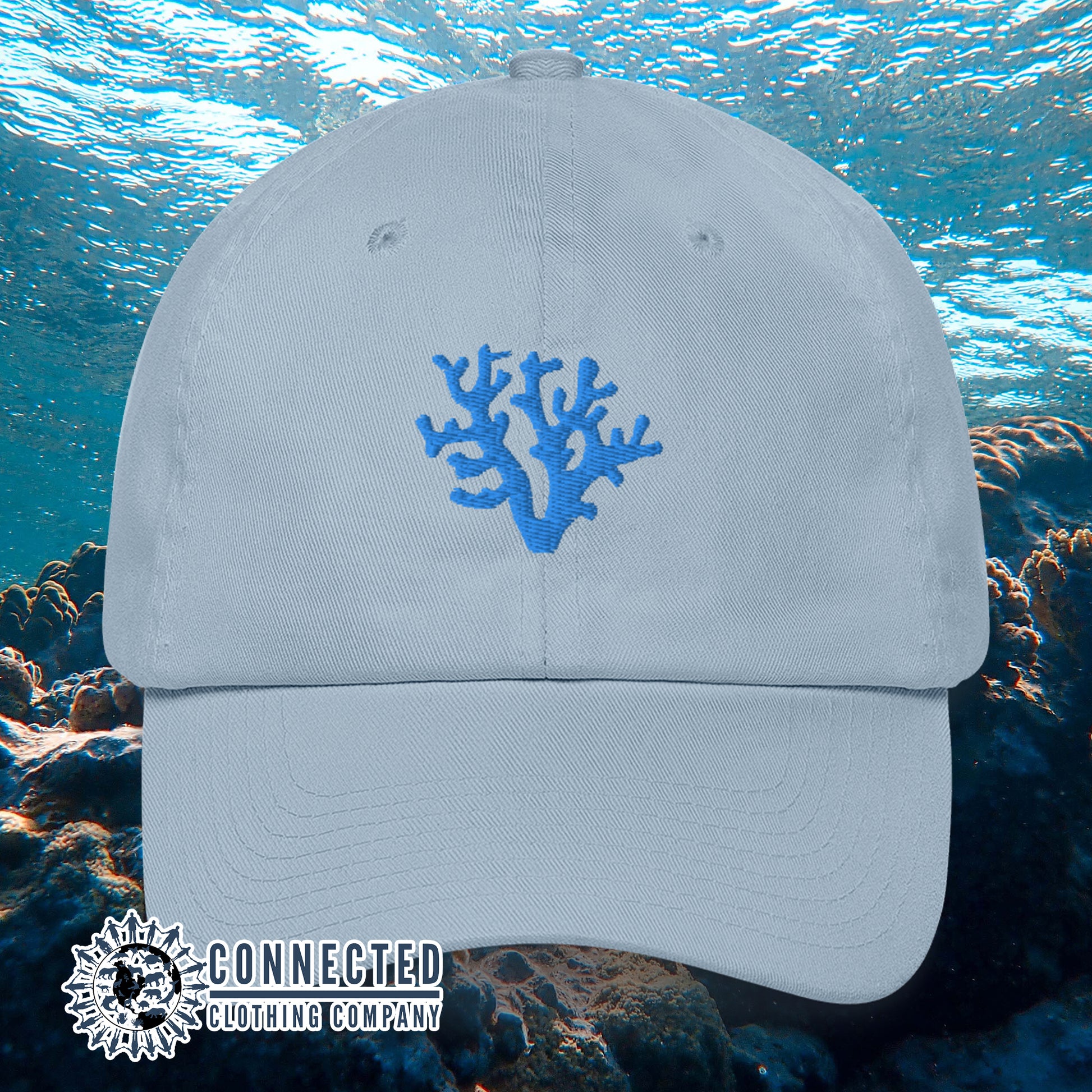 Blue Coral Cotton Cap - sweetsherriloudesigns - Ethically and Sustainably Made - 10% donated to Mission Blue ocean conservation