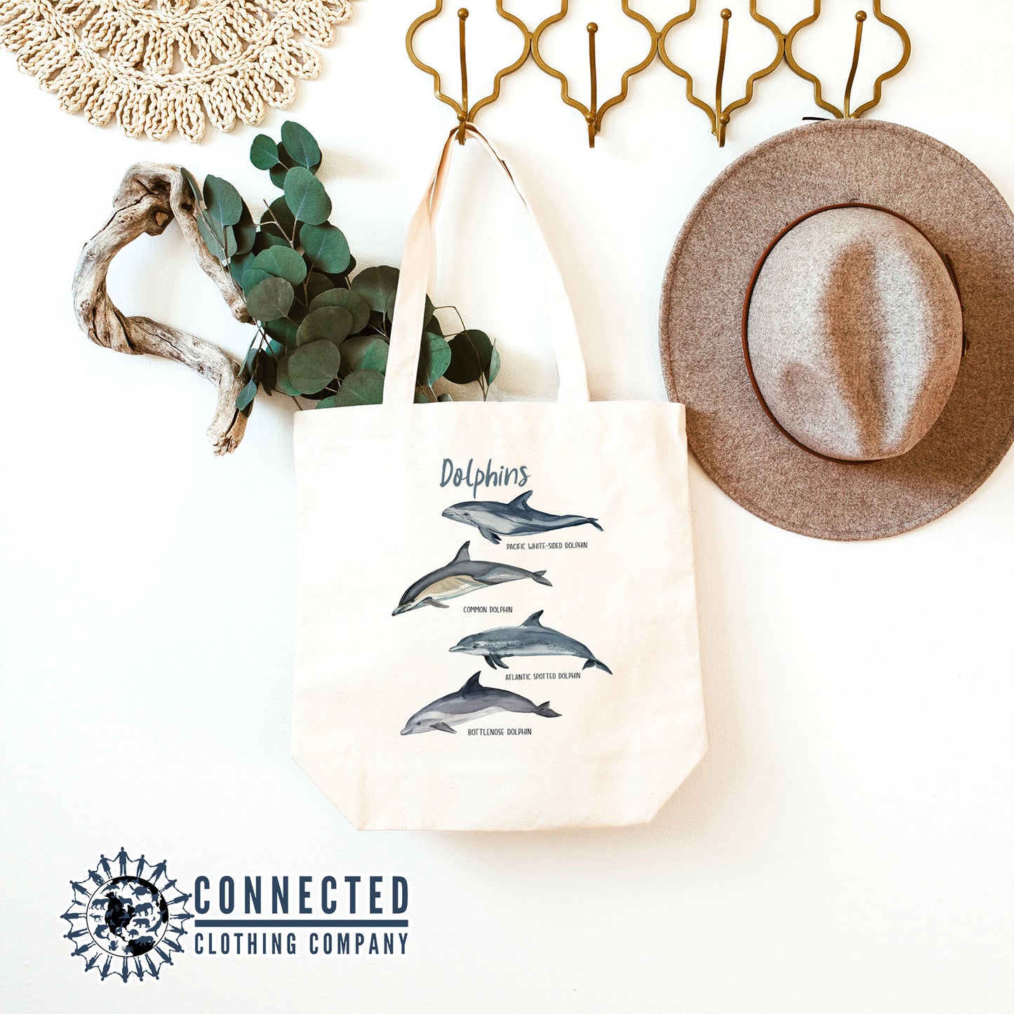 Dolphin Watercolor Tote Bag - sweetsherriloudesigns - 10% of proceeds donated to ocean conservation