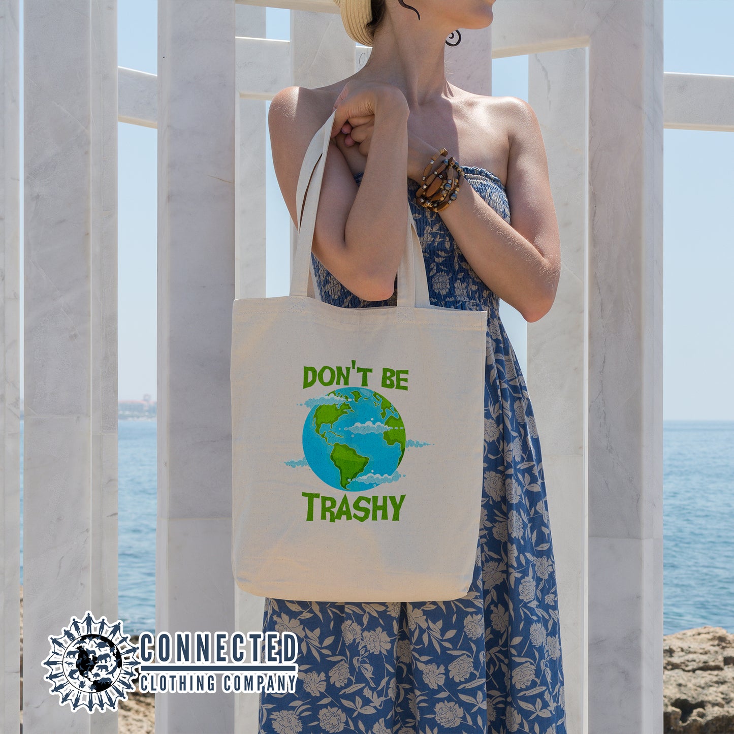 Don't Be Trashy Tote Bag - sweetsherriloudesigns - 10% of proceeds donated to mission blue ocean conservation