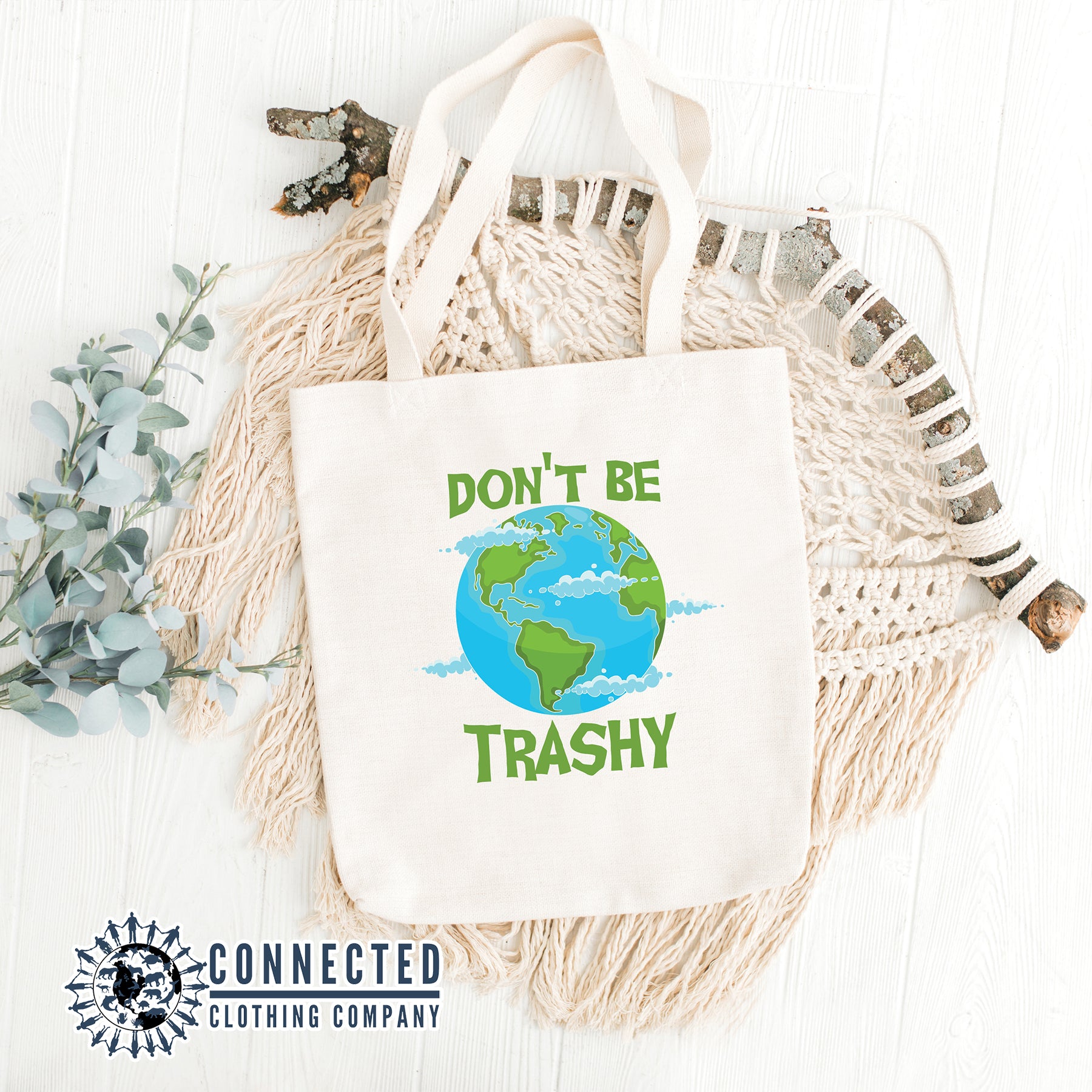 Don't Be Trashy Tote Bag - sweetsherriloudesigns - 10% of proceeds donated to mission blue ocean conservation