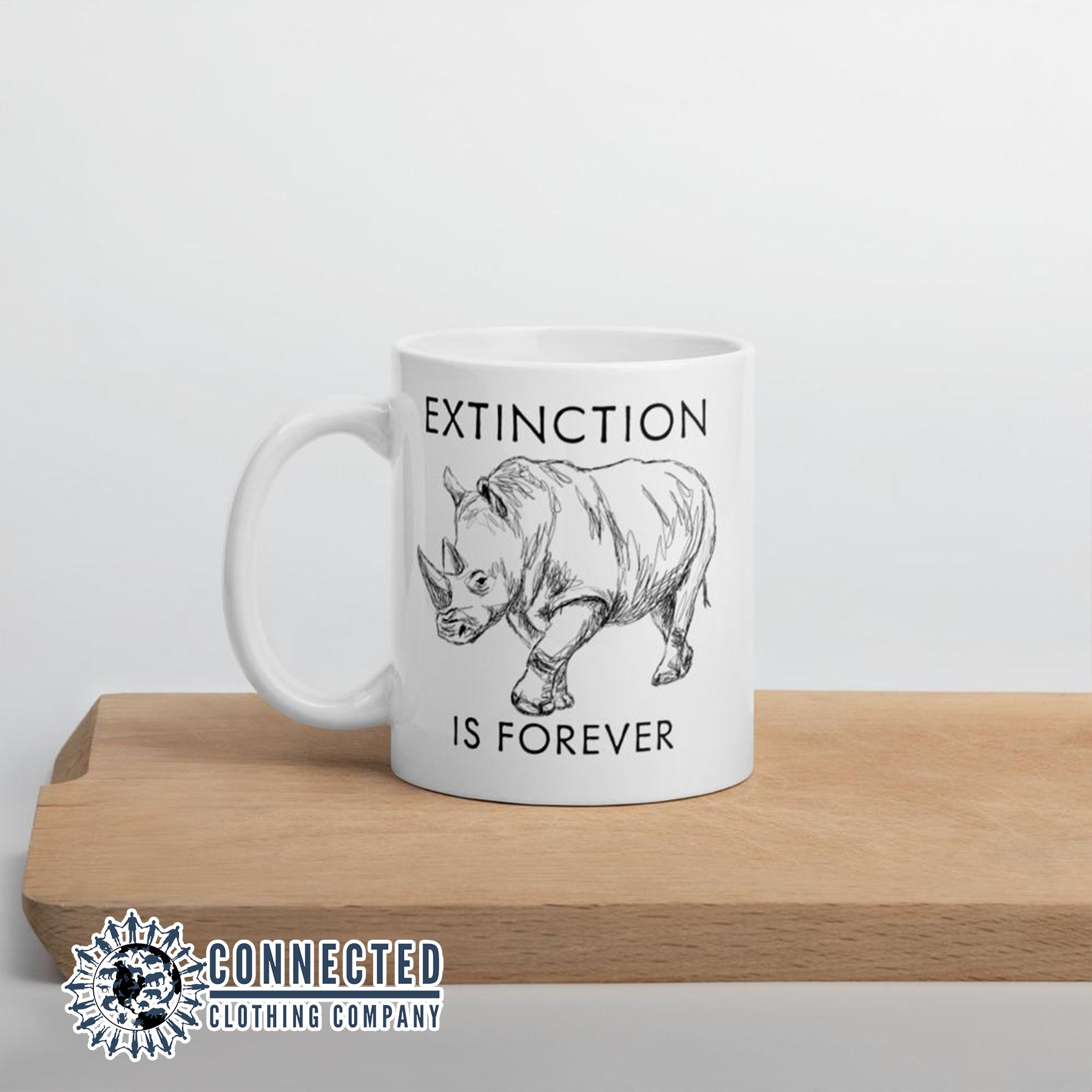 Extinction Is Forever Rhino Classic Mug - sweetsherriloudesigns - Ethically and Sustainably Made - 10% of profits donated to rhinoceros conservation