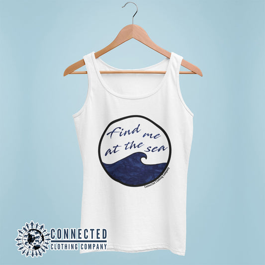 White Find Me At The Sea Women's Relaxed Tank Top - mirandotubolsillo - 10% of profits donated to Mission Blue ocean conservation