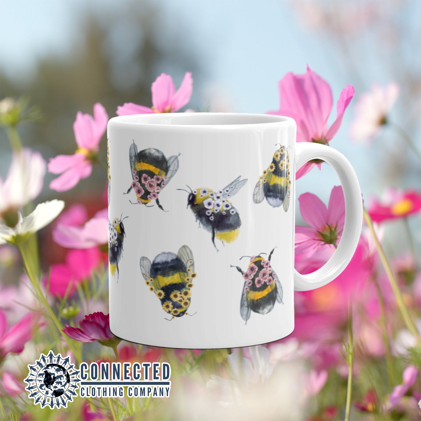 Flower Bee Classic Mug - sweetsherriloudesigns - Ethically and Sustainably Made - 10% of profits donated to bee conservation