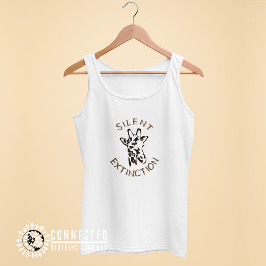 White Giraffe Silent Extinction Women's Tank Top - getpinkfit - 10% of profits donated to the Giraffe Conservation Foundation