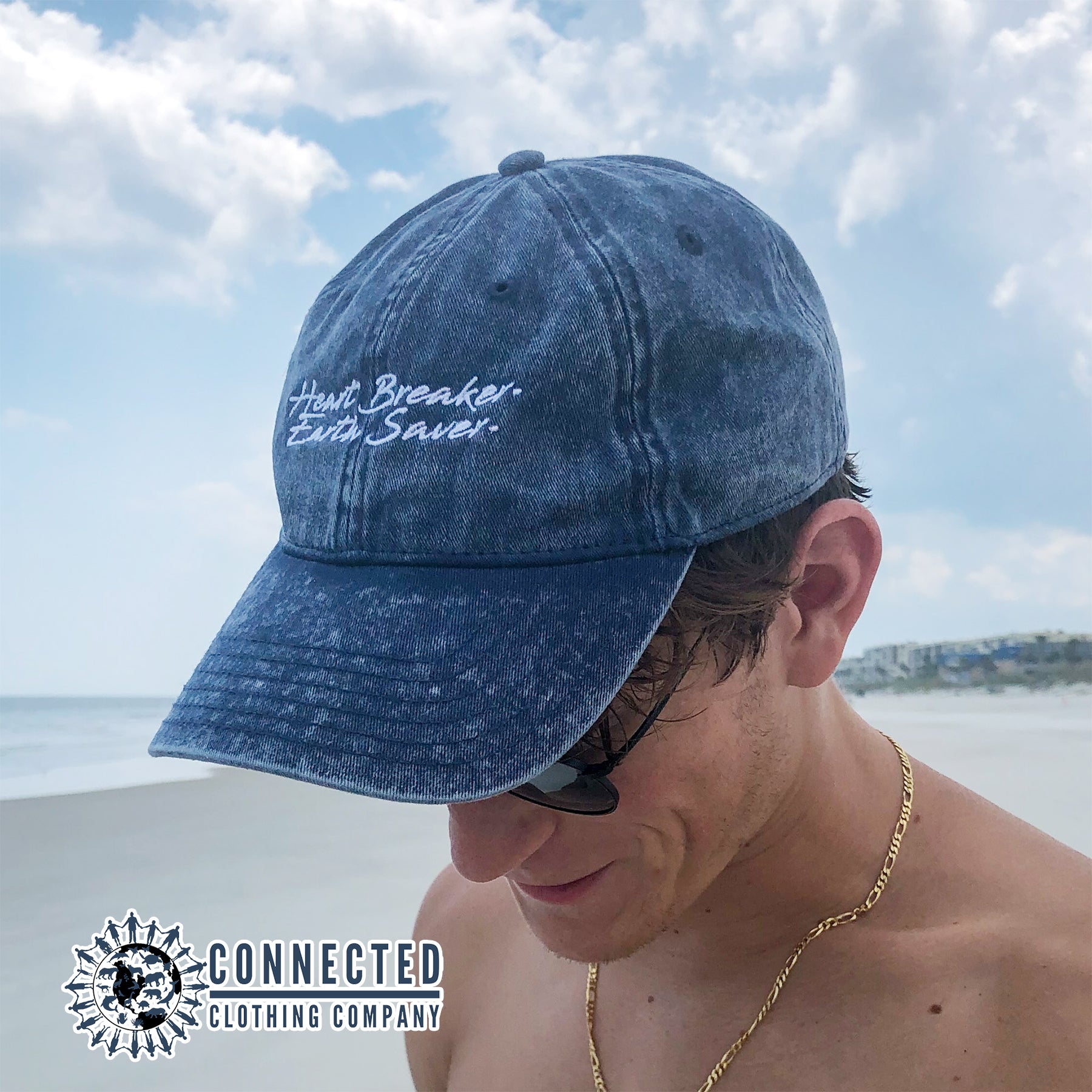 Heart Breaker. Earth Saver. Cotton Dad Hat - sweetsherriloudesigns - Ethically and Sustainably Made - 10% donated to Mission Blue ocean conservation