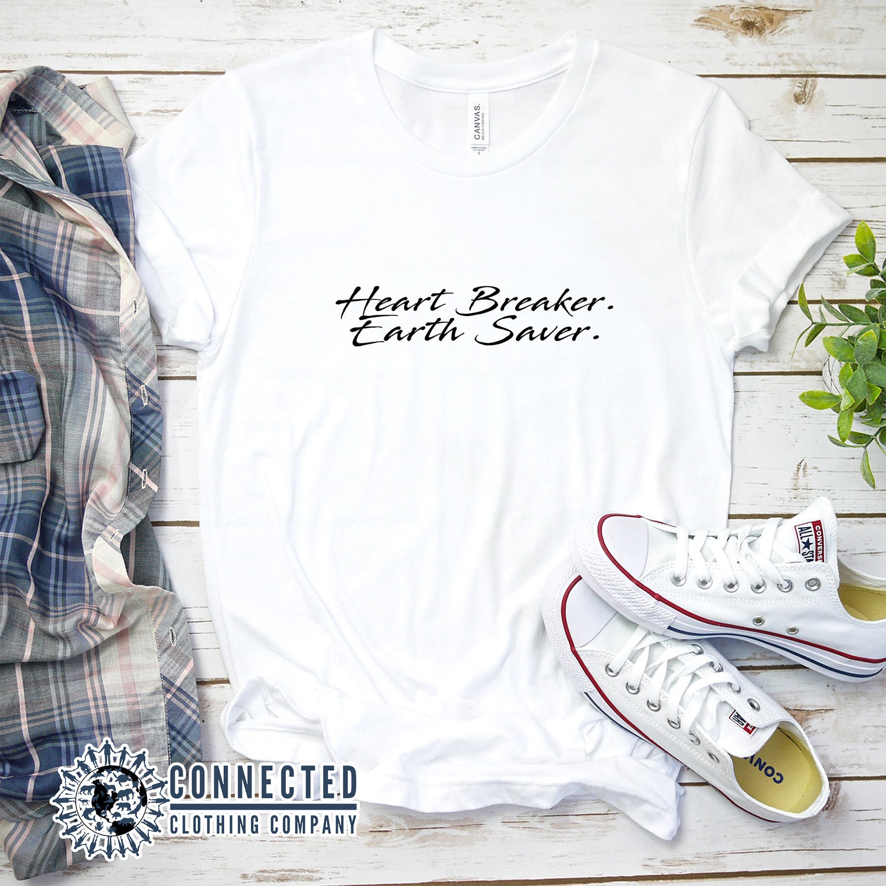White Heart Breaker. Earth Saver. Short-Sleeve Tee - sweetsherriloudesigns - Ethically and Sustainably Made - 10% of profits donated to ocean conservation