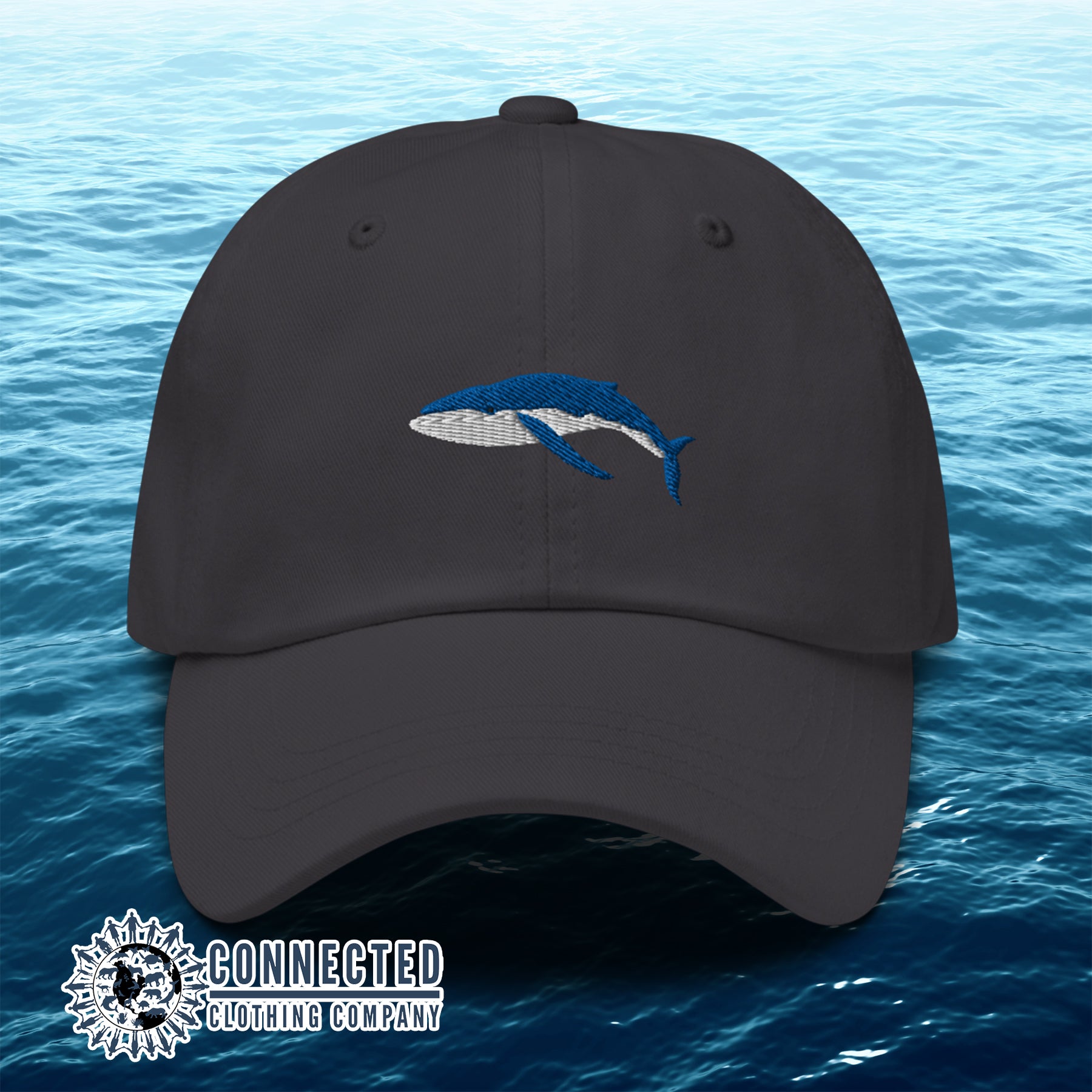 Grey Humpback Whale Cotton Cap - sweetsherriloudesigns - 10% of profits donated to Mission Blue ocean conservation