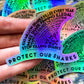 Holographic Protect Our Sharks Sticker - nighttidemetalworks - 10% of profits donated to Oceana shark conservation