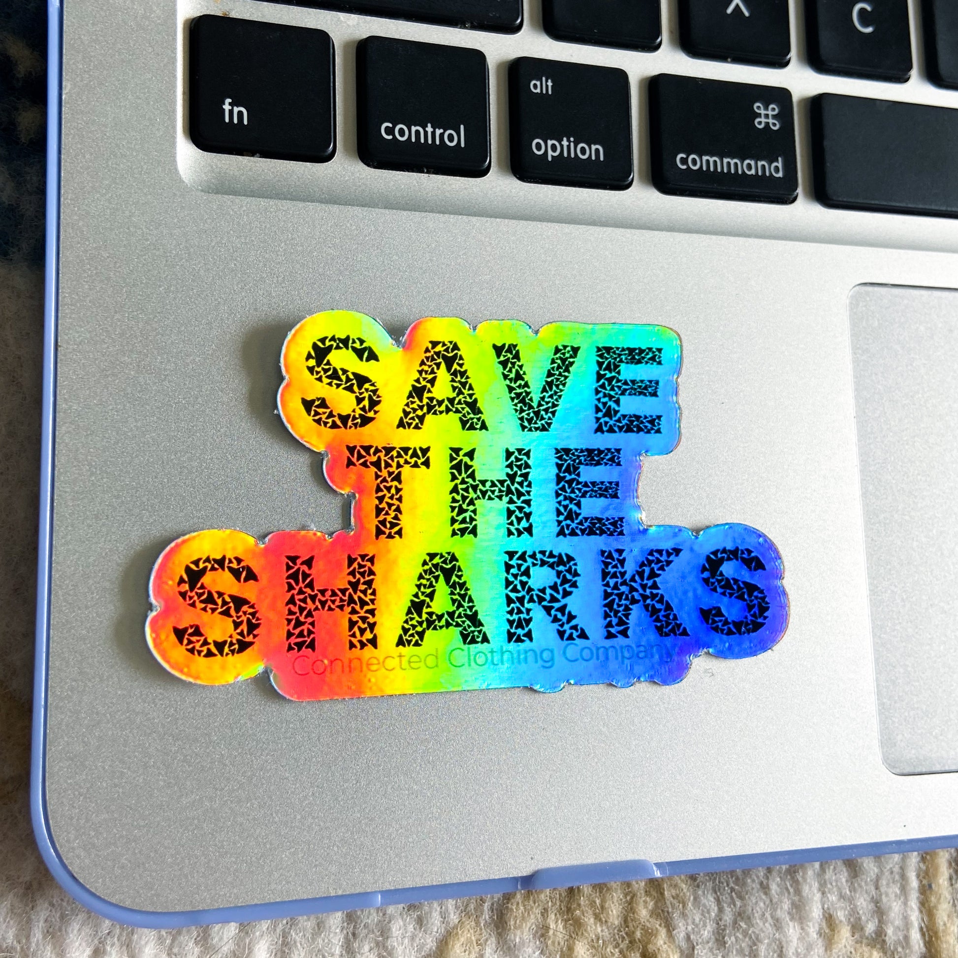 Holographic Save The Sharks Sticker - sweetsherriloudesigns - 10% of profits donated to Oceana shark conservation