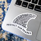 sweetsherriloudesigns Protect Our Sharks Sticker on Macbook for size reference.